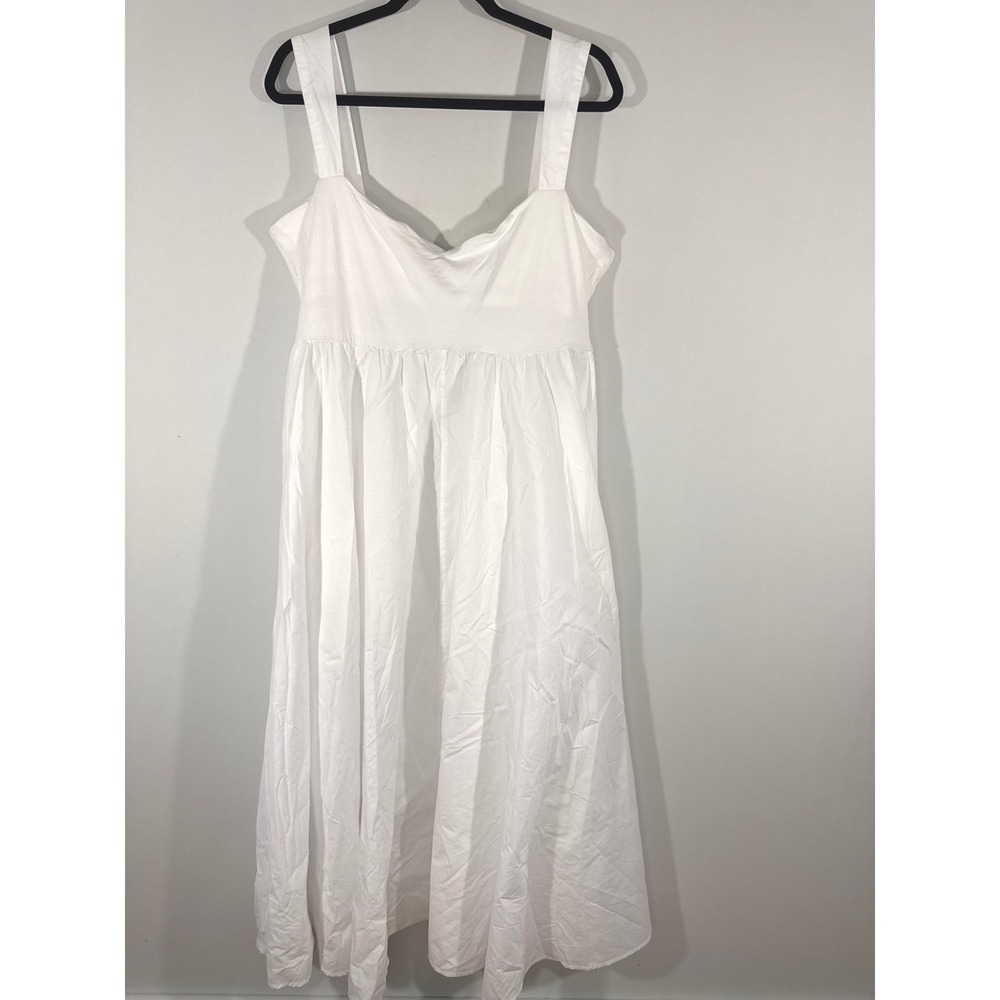 J.Crew White Sweetheart Neck Midi Dress Women's XXL NTW Cottage Core Prairie